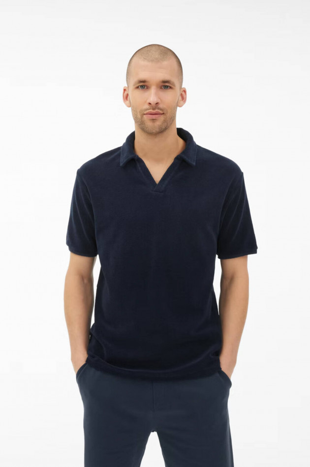 Juvia Frottee Polo in Navy