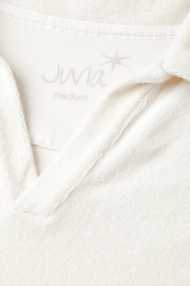 Juvia Frottee Poloshirt in Creme