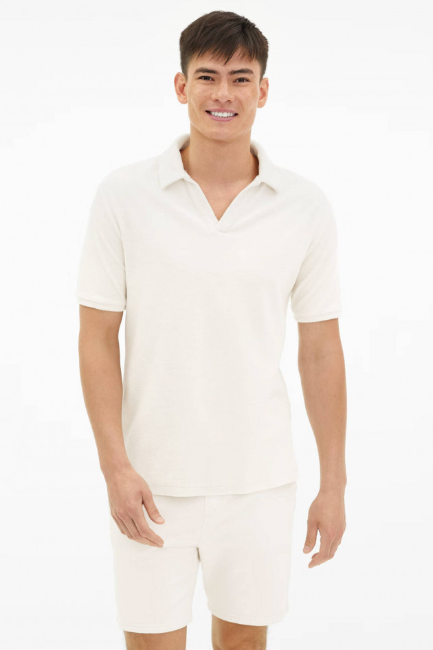 Juvia Frottee Poloshirt in Creme