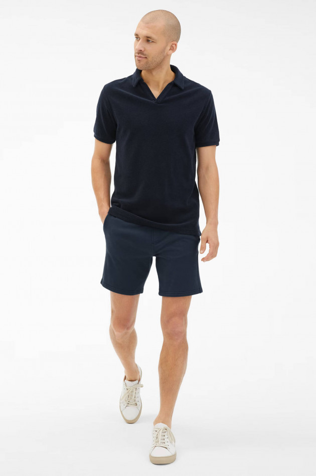 Juvia Frottee Poloshirt in Navy