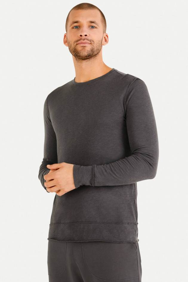 Juvia Longsleeve aus Baumwoll-Viskose-Mix in Antra