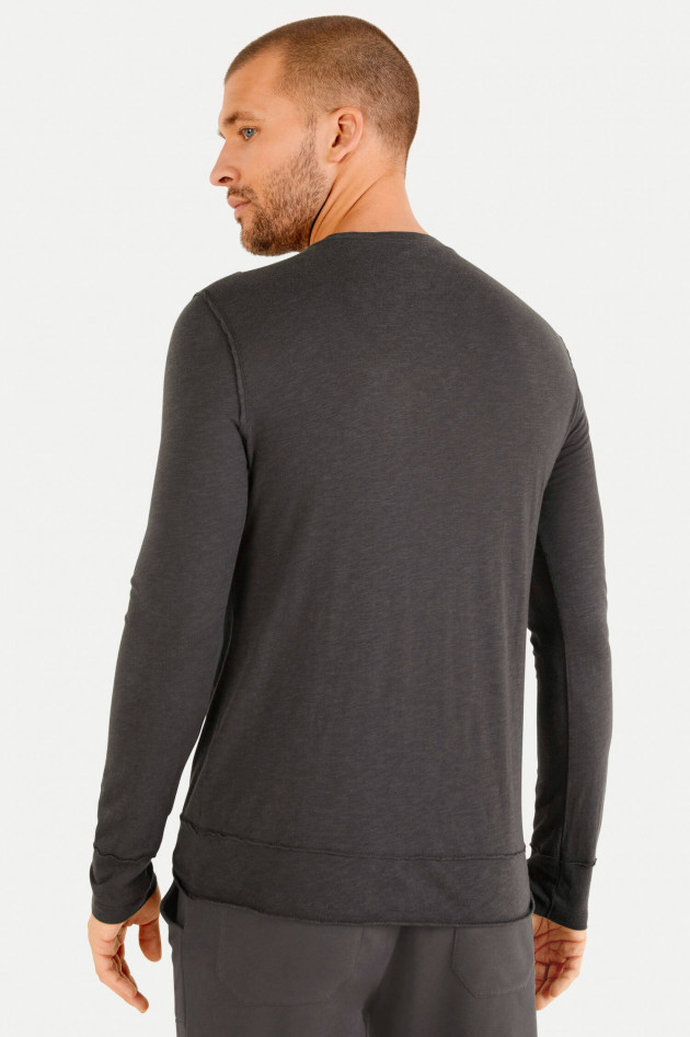 Juvia Longsleeve aus Baumwoll-Viskose-Mix in Antra