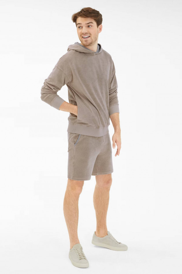 Juvia Frottee Hoodie in Taupe