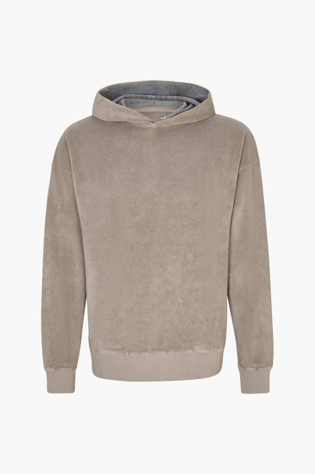 Juvia Frottee Hoodie in Taupe