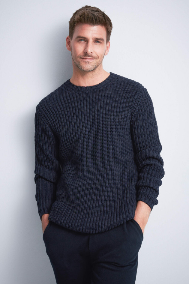 Juvia Strickpullover aus Baumwoll-Mix in Navy