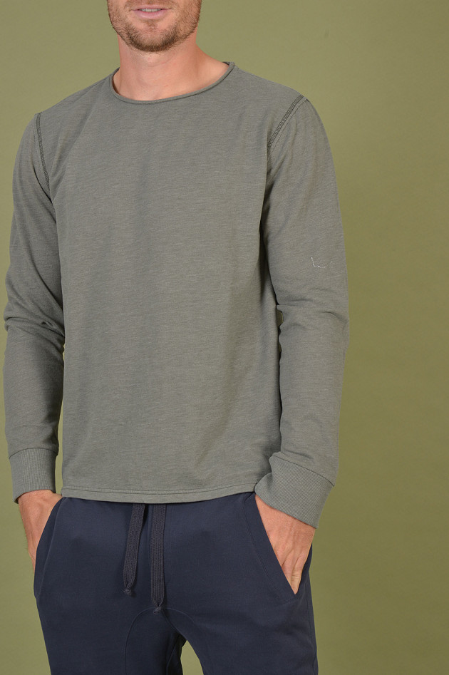 Juvia Sweater in Oliv meliert