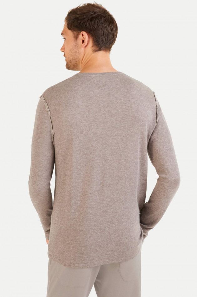 Juvia Cashmix Sweatshirt mit V-Ausschnitt in Taupe