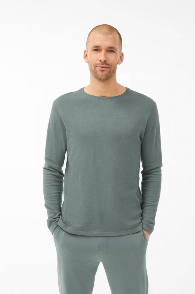 Juvia Longsleeve mit Kaschmir-Anteil in Graugrün