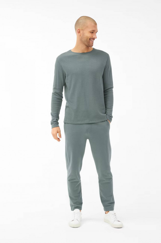 Juvia Longsleeve mit Kaschmir-Anteil in Graugrün