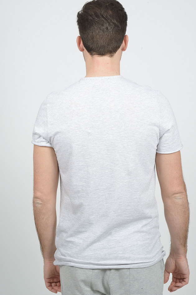 Juvia T-Shirt in Grau/Weiß gestreift