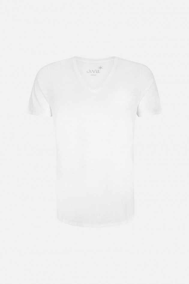 Juvia T-Shirt mit V-Ausschnitt in Weiß