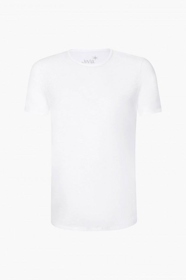 Juvia Baumwolle/Viskose T-Shirt in Weiß