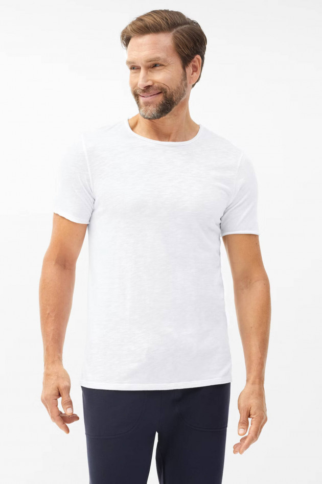 Juvia Baumwolle/Viskose T-Shirt in Weiß