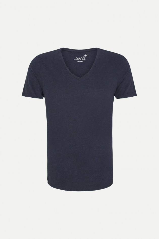 Juvia T-Shirt mit V-Ausschnitt in Navy
