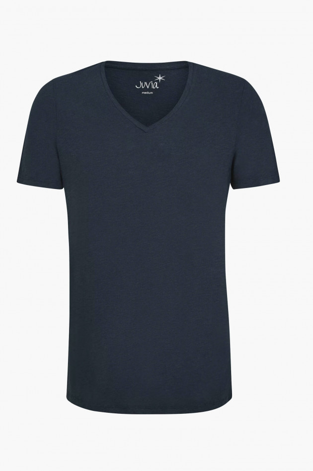 Juvia T-Shirt mit V-Ausschnitt in Navy