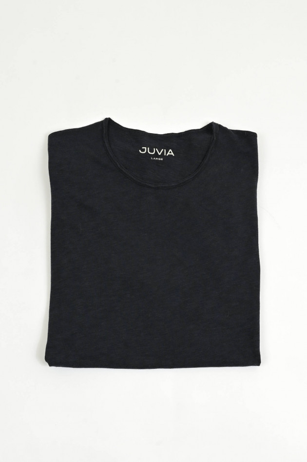 Juvia  T-Shirt aus Baumwoll-Viskose-Mix in Navy