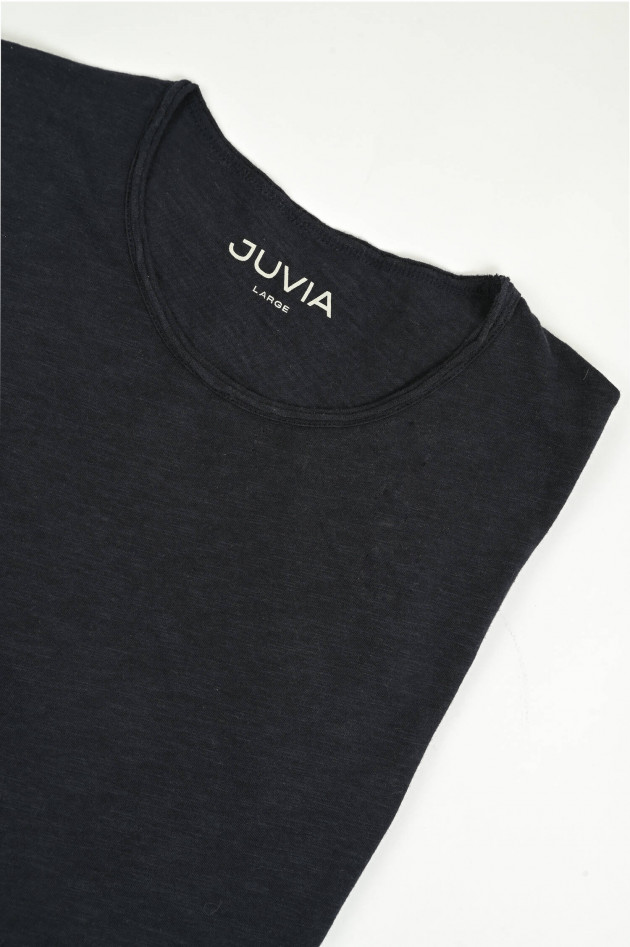 Juvia  T-Shirt aus Baumwoll-Viskose-Mix in Navy