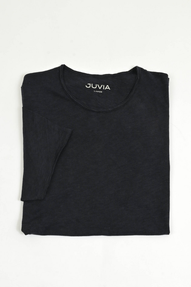 Juvia  T-Shirt aus Baumwoll-Viskose-Mix in Navy