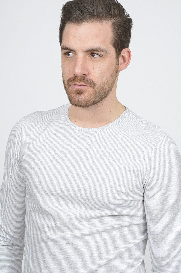 Juvia Langarmshirt in Weiß/Grau gestreift