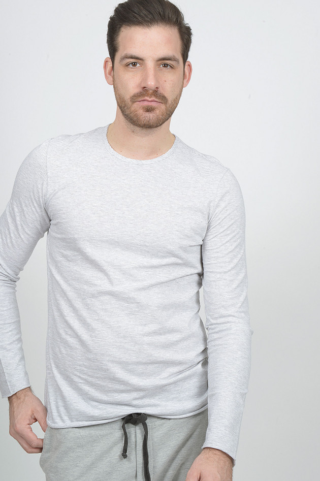 Juvia Langarmshirt in Weiß/Grau gestreift