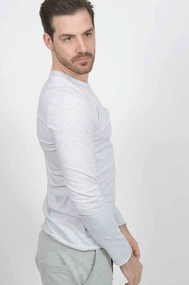 Juvia Langarmshirt in Weiß/Grau gestreift