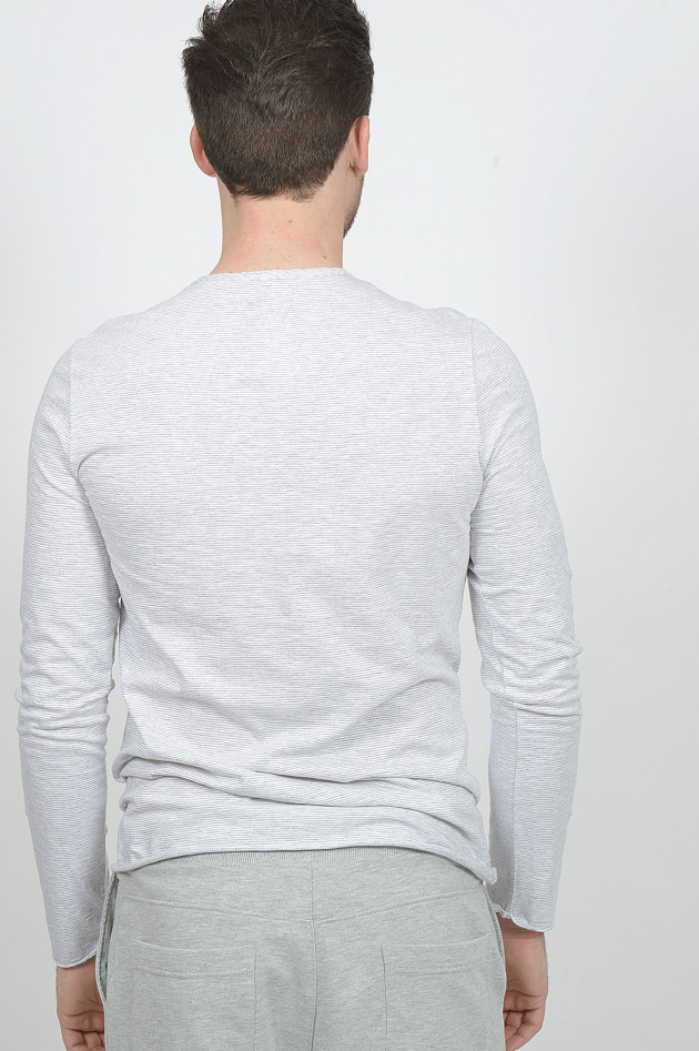 Juvia Langarmshirt in Weiß/Grau gestreift