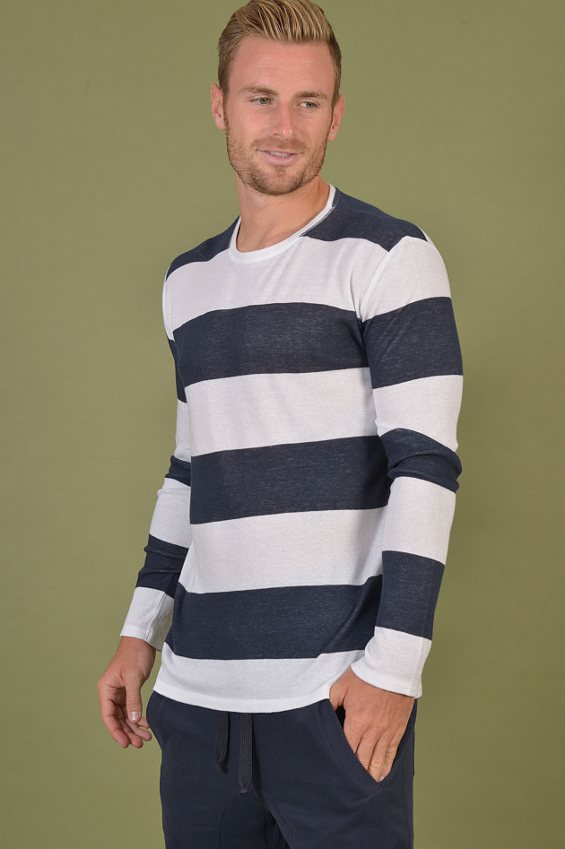 Juvia Sweater mit Blockstreifen in Navy/Weiß