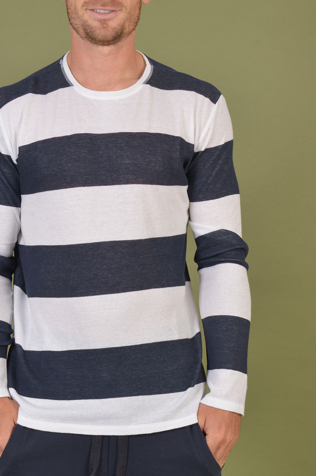 Juvia Sweater mit Blockstreifen in Navy/Weiß