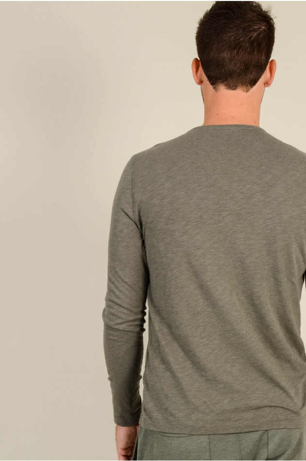 Juvia Langarmshirt in Oliv meliert