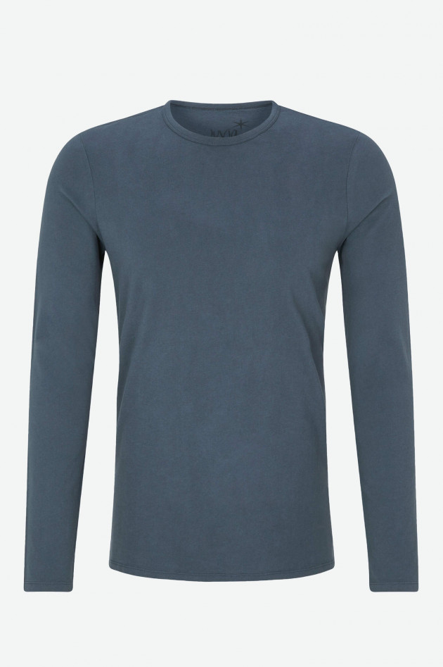 Juvia Langarmshirt aus Baumwolle in Graublau