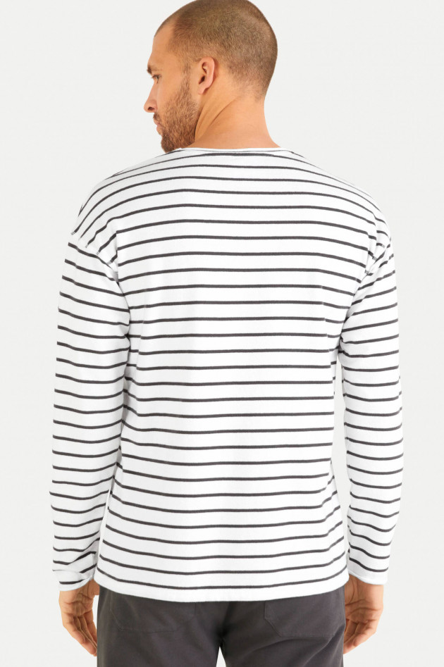 Juvia Baumwoll-Sweatshirt in Weiß/Navy