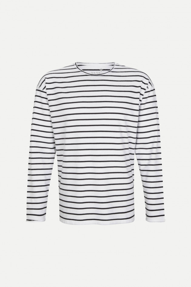 Juvia Baumwoll-Sweatshirt in Weiß/Navy