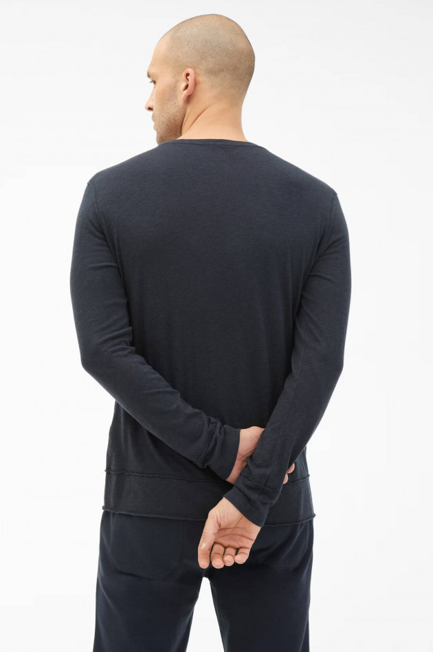 Juvia Longsleeve aus Baumwoll-Viskose-Mix in Navy