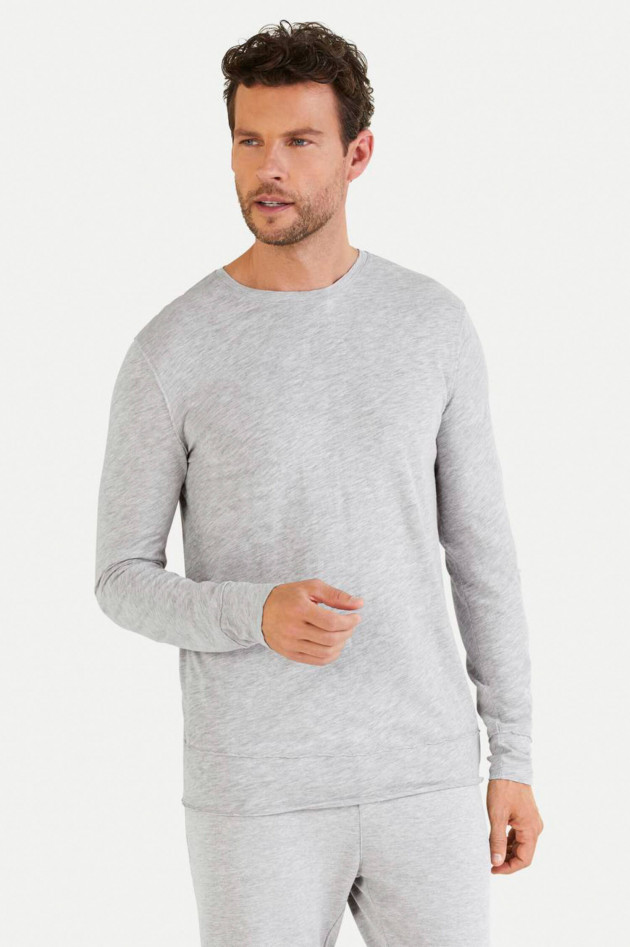 Juvia Longsleeve aus Baumwoll-Viskose-Mix in Grau