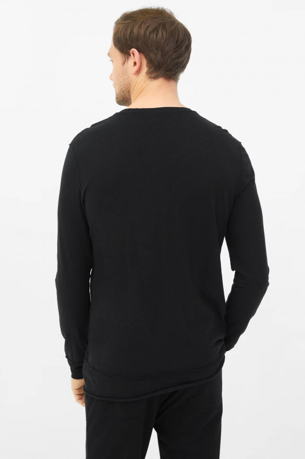 Juvia Longsleeve aus Baumwoll-Viskose-Mix in Schwarz