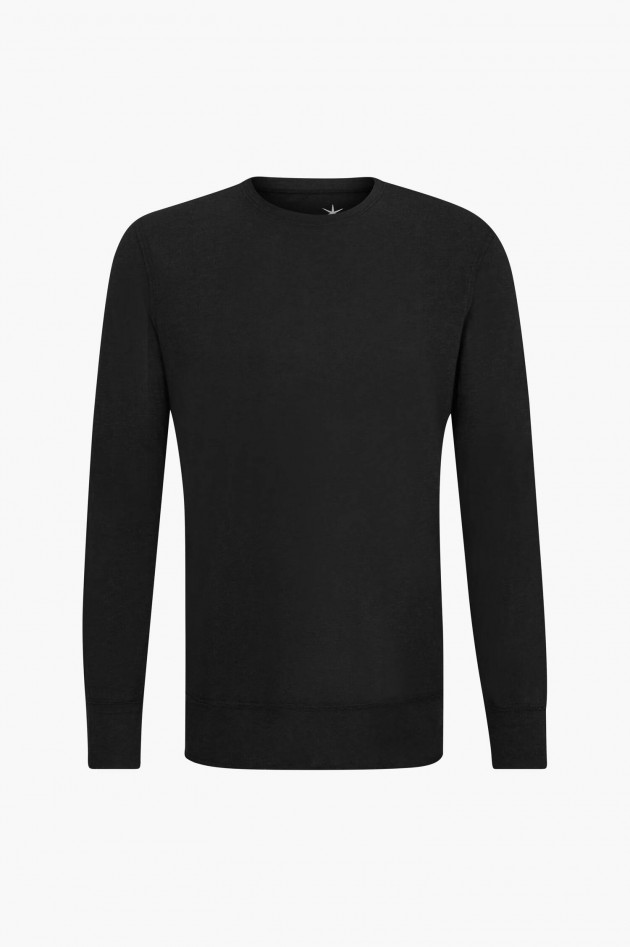 Juvia Longsleeve aus Baumwoll-Viskose-Mix in Schwarz