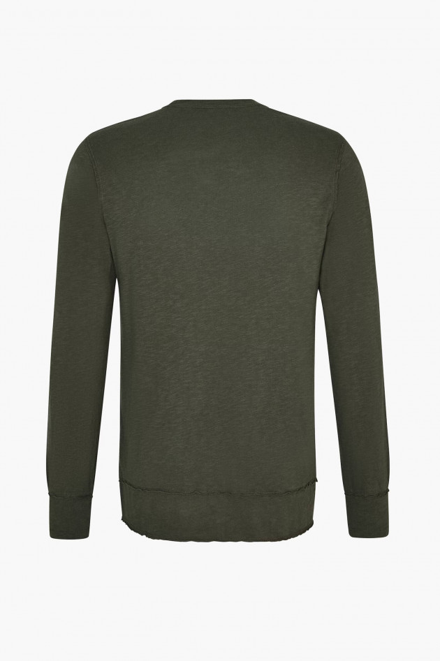 Juvia Longsleeve aus Baumwoll-Viskose-Mix in Dunkelgrün