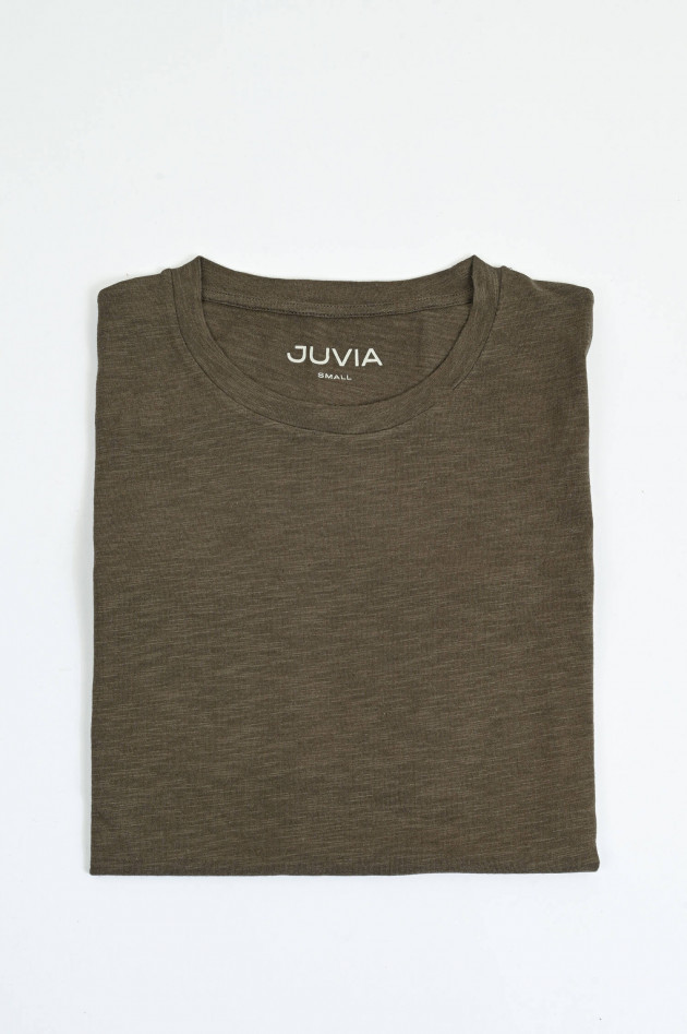 Juvia Longsleeve aus Baumwoll-Viskose-Mix in Khaki