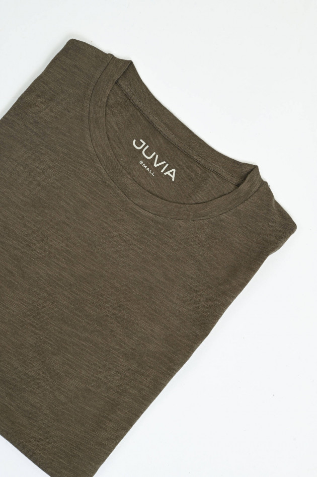 Juvia Longsleeve aus Baumwoll-Viskose-Mix in Khaki