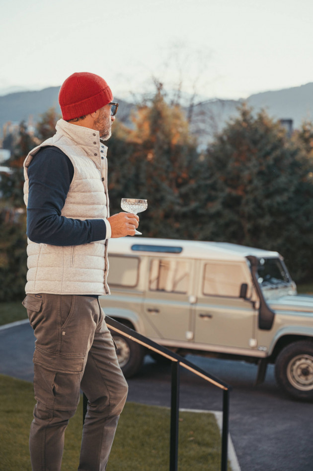 Juvia Stepp-Gilet mit Stehkragen in Grau meliert