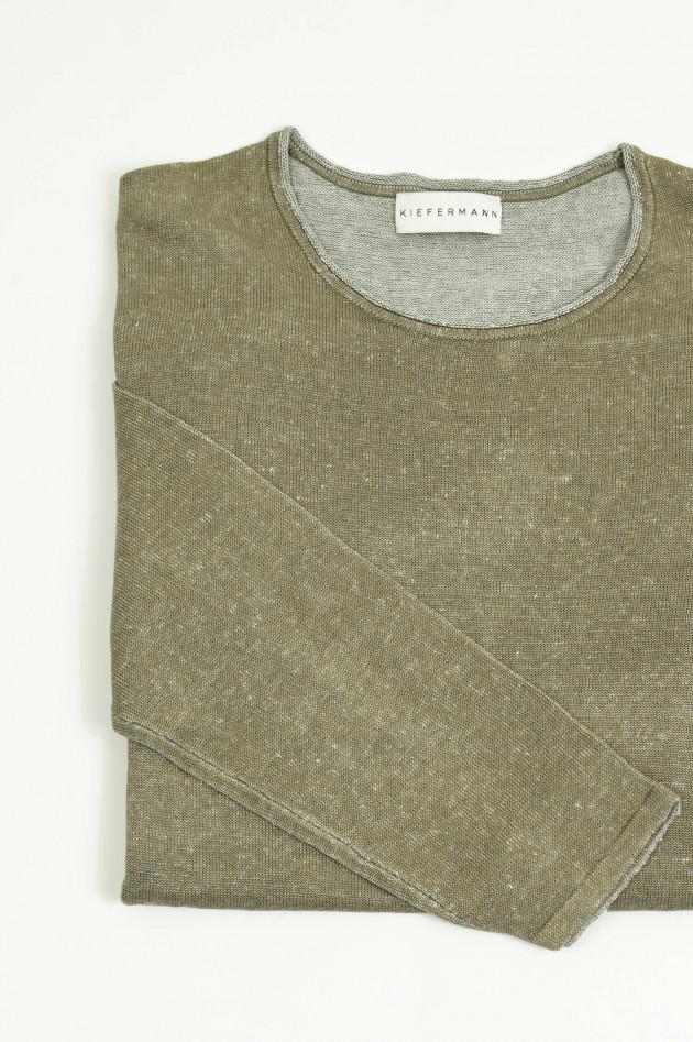 Kiefermann Langarm-Shirt aus Leinen in Khaki
