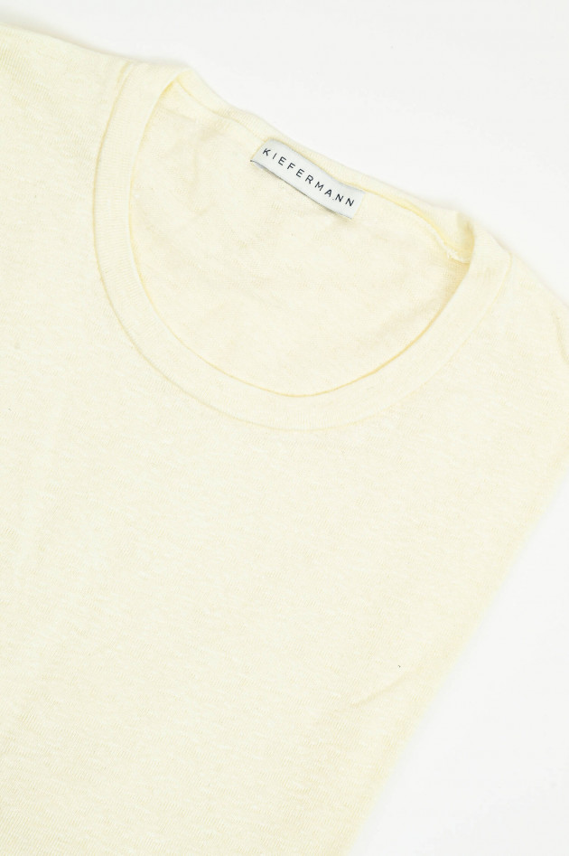 Kiefermann Kurzarmshirt aus Leinen in Eggshell