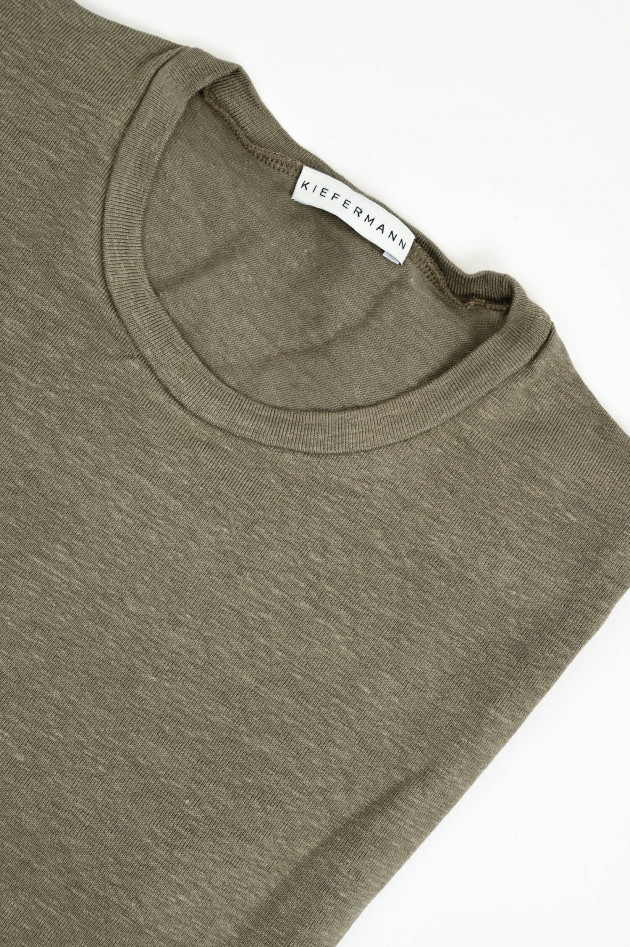 Kiefermann Kurzarmshirt aus Leinen in Alge