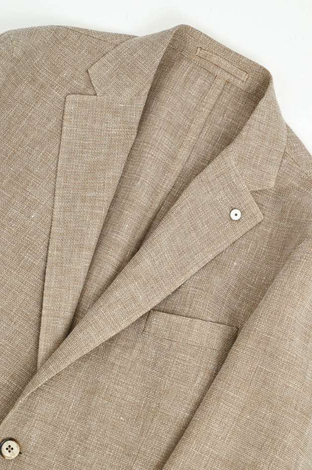 L.B.M. Sakko aus Woll-Leinen-Mix in Beige meliert