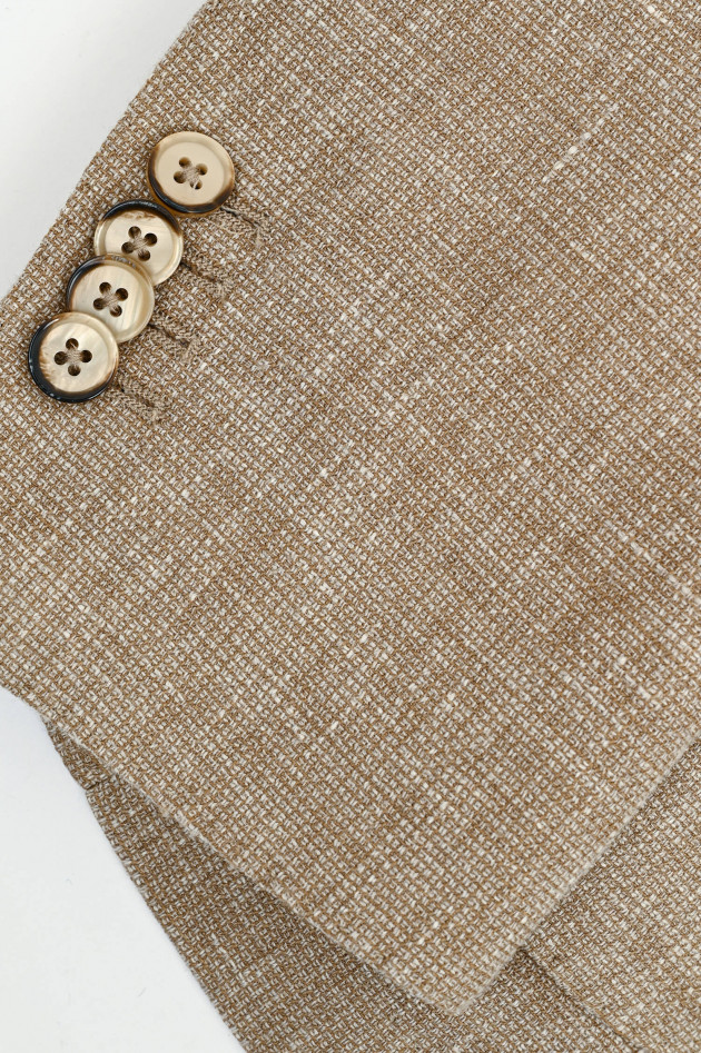 L.B.M. Sakko aus Woll-Leinen-Mix in Beige meliert