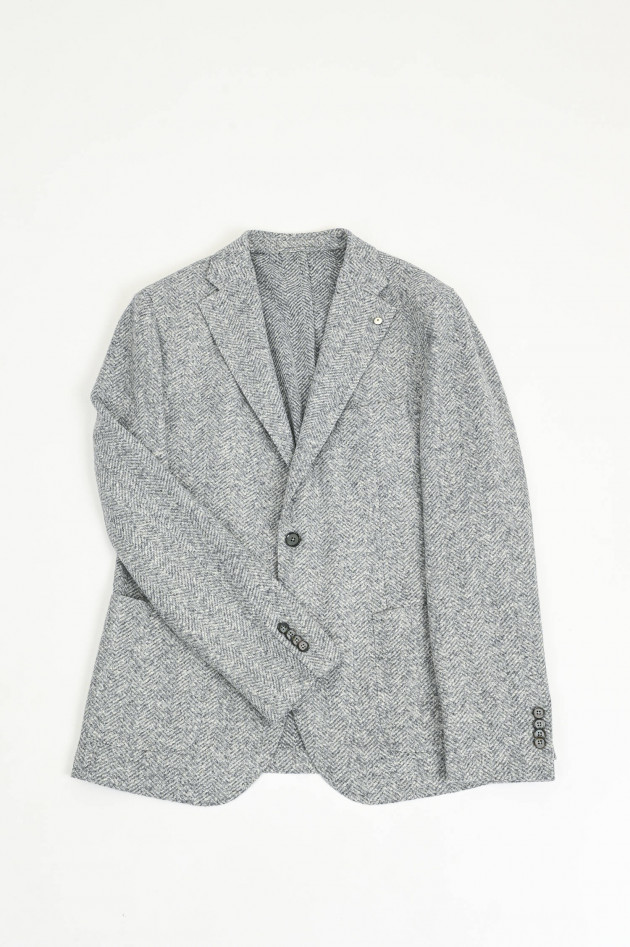 L.B.M. Sakko aus Woll-Cashmere-Mix in Grau gemustert