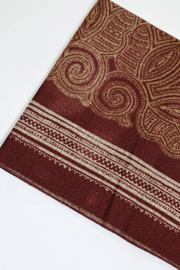 L.B.M. Gemusterter Schal in Dunkelrot/Beige