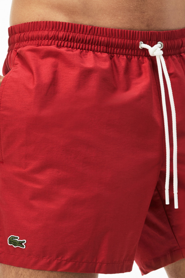 Lacoste Badehose aus Taft in Rot