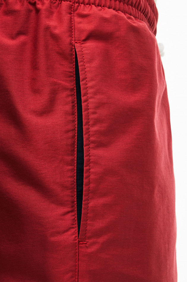 Lacoste Badehose aus Taft in Rot