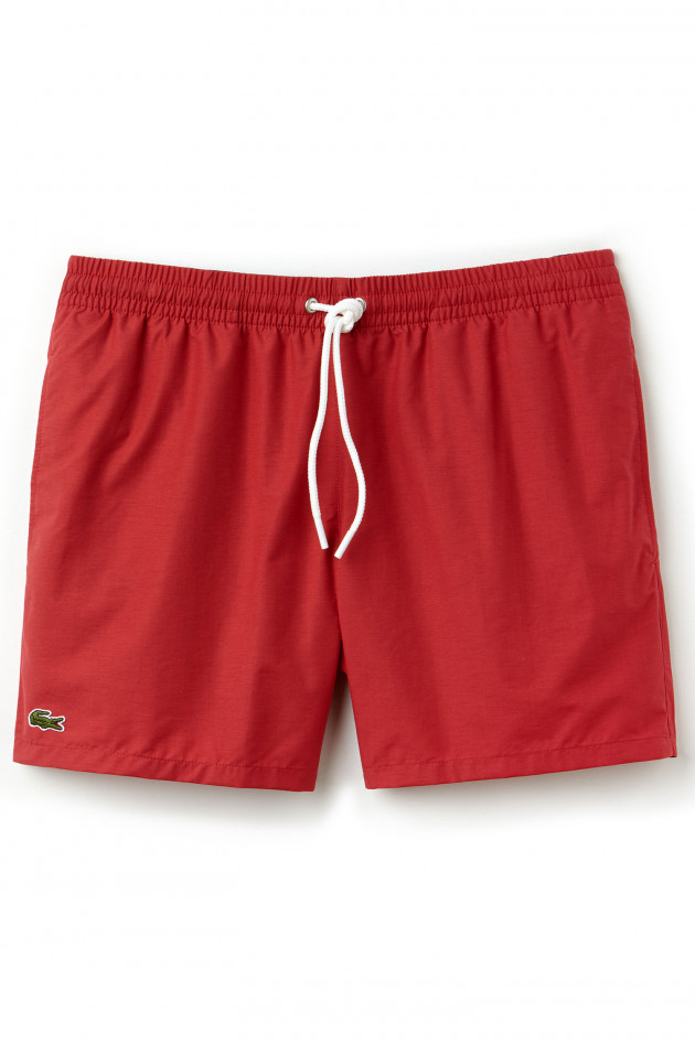 Lacoste Badehose aus Taft in Rot